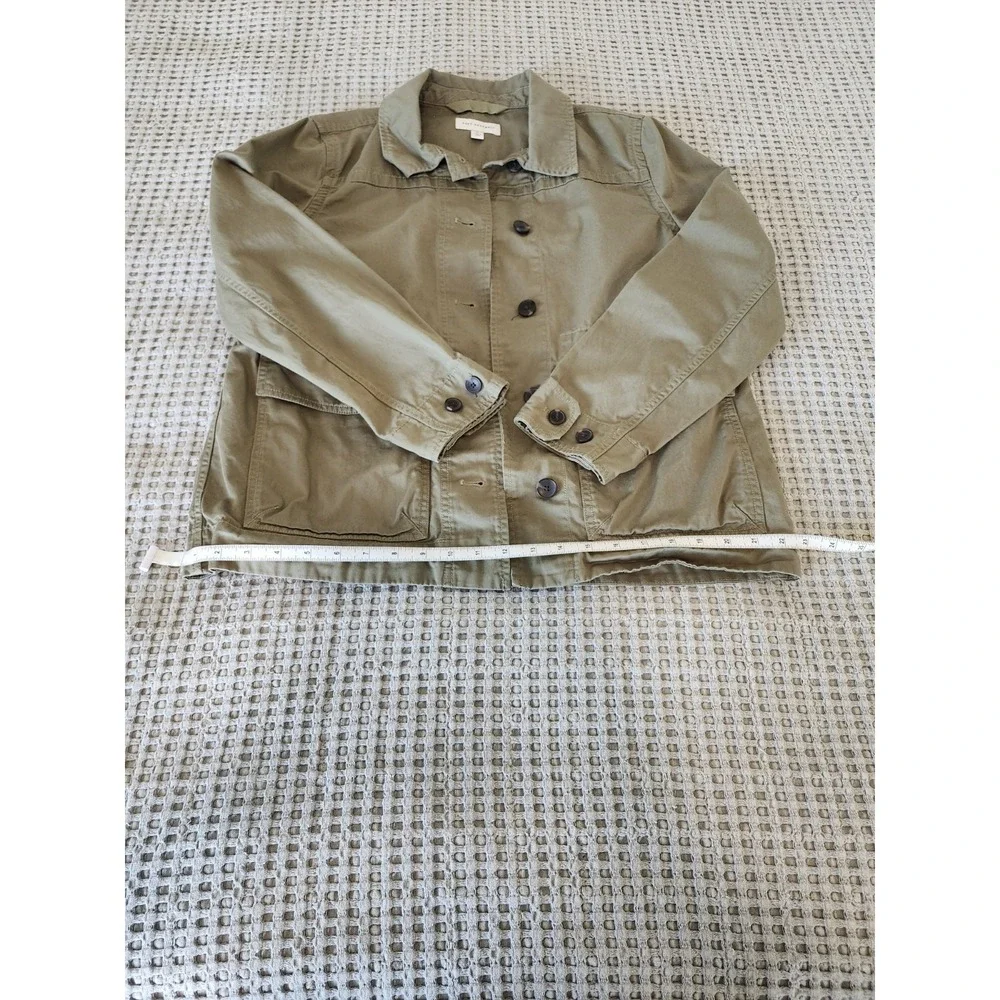 Free Assembly Womens M Green Utility Button Jacket 100% Cotton Workwear (006)